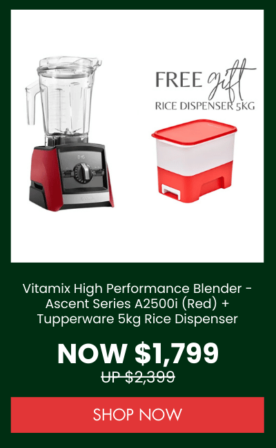 Vitamix High Performance Blender - Ascent Series A2500i (Red) + Tupperware 5kg Rice Dispenser