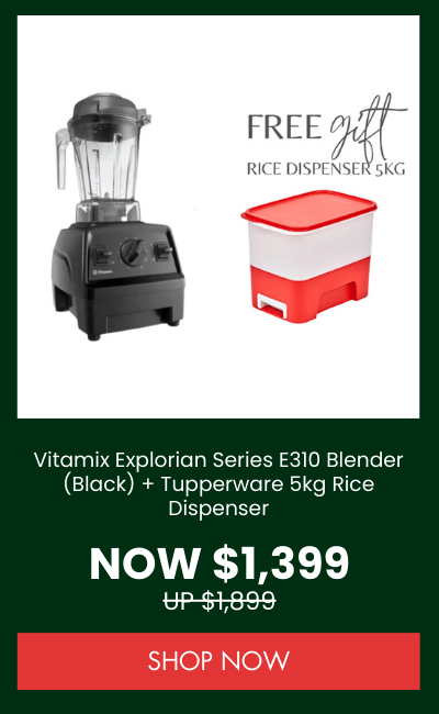 Vitamix Explorian Series E310 Blender (Black) + Tupperware 5kg Rice Dispenser