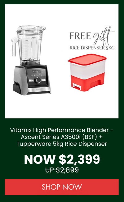 Vitamix High Performance Blender - Ascent Series A3500i (BSF) + Tupperware 5kg Rice Dispenser