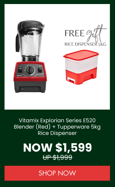 Vitamix Explorian Series E520 Blender (Red) + Tupperware 5kg Rice Dispenser