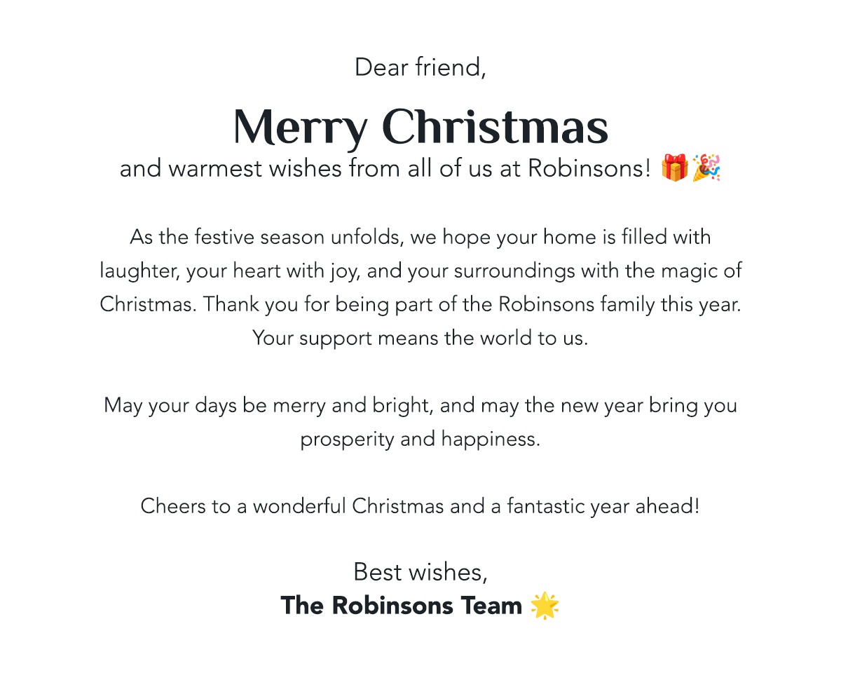 Merry Christmas from the Robinsons Team