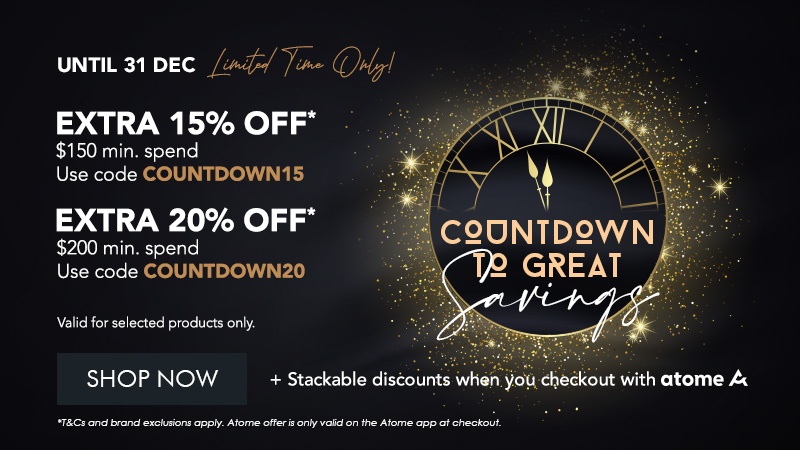 Countdown To Great Savings! Get up to extra 20% Off!