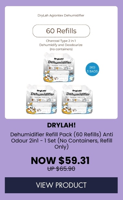 DryLah! Dehumidifier Refill pack (60 refills) Anti Odour 2in1 - 1 set (no containers, refill only)