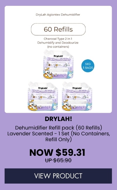 DryLah! Dehumidifier Refill pack (60 refills) Lavender scented - 1 set (no containers, refill only)