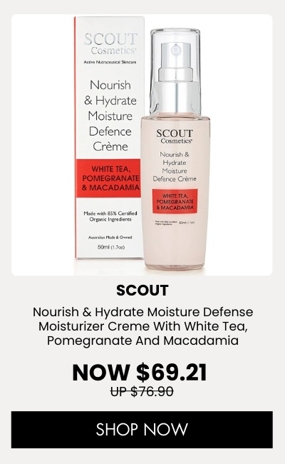 SCOUT Organic Active Beauty Nourish & Hydrate Moisture Defense Moisturizer Creme With White Tea, Pomegranate And Macadamia