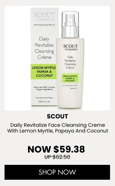 SCOUT Organic Active Beauty Daily Revitalize Face Cleansing Creme With Lemon Myrtle, Papaya And Coconut