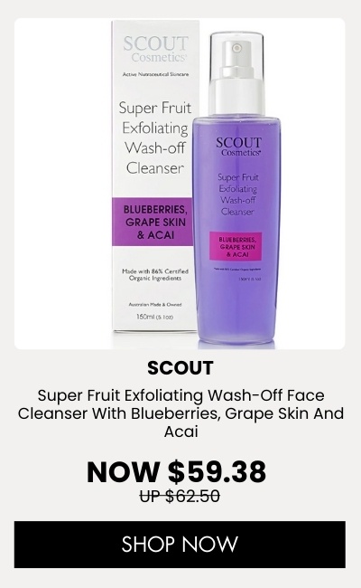 SCOUT Organic Active Beauty Super Fruit Exfoliating Wash-Off Face Cleanser With Blueberries, Grape Skin And Acai