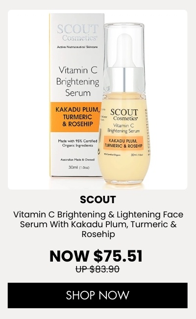 SCOUT Organic Active Beauty Vitamin C Brightening & Lightening Face Serum With Kakadu Plum, Turmeric & Rosehip