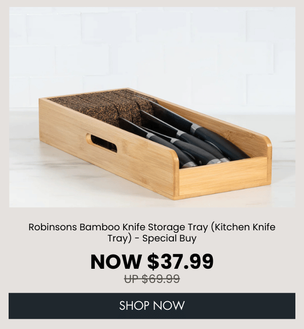 Robinsons Bamboo Knife Storage Tray (Kitchen Knife Tray) - Special Buy