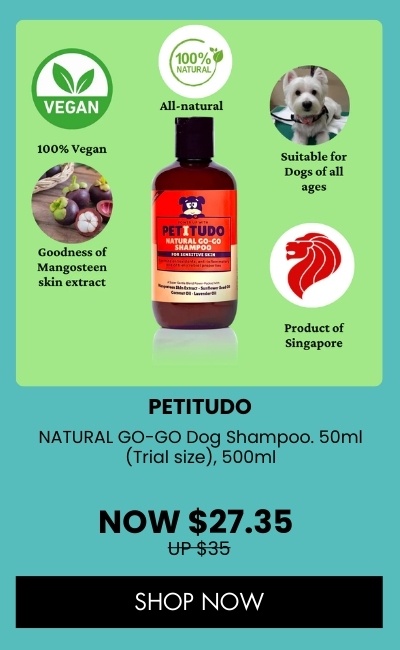 PETITUDO NATURAL GO-GO Dog Shampoo. 50ml (Trial size), 500ml and 1000ml