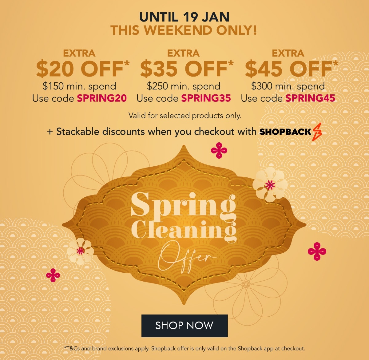 Spring Cleaning Offer: Use Code SPRING45