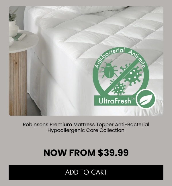 Robinsons Premium Mattress Topper Anti-Bacterial Hypoallergenic Core Collection