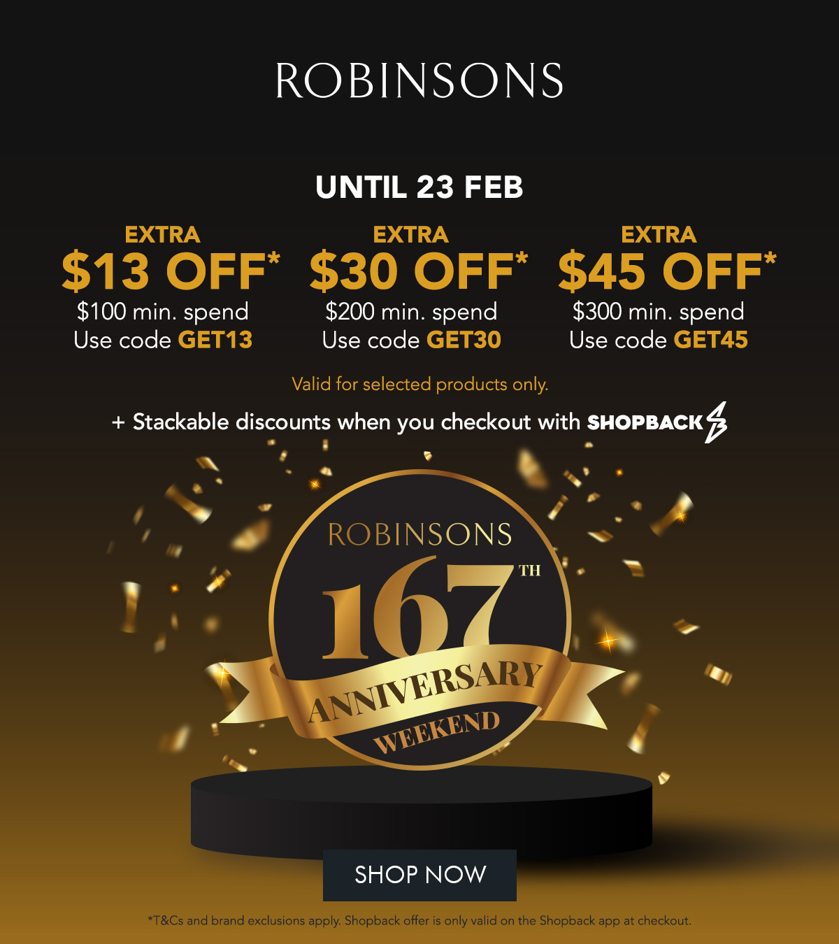 Robinsons 167th Anniversary Weekend Sale