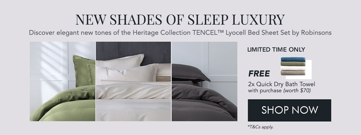 Tencel Bed Sheet (new colours) Free 2x Quick Dry Bath towel with any purchase 
