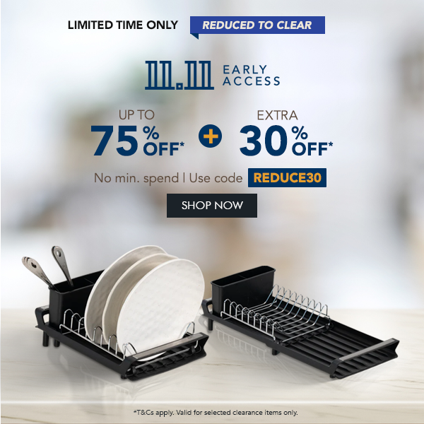 Up to 75% OFF + Extra 30% OFF* with code REDUCE30