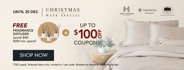 $35 OFF* $150 min. spend. Use code RB35 $60 OFF* $250 min. spend. Use code RB60 $100 OFF* $400 min. spend. Use code RB100 + FREE Fragrance Diffuser – Min. $200 spend 