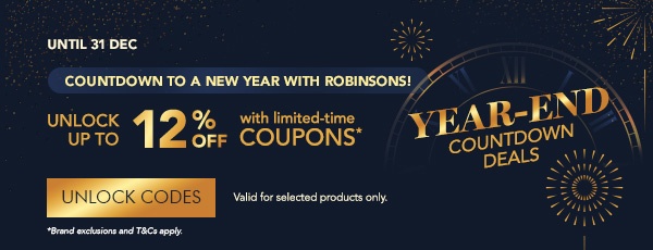 Extra 15% OFF* $150 min. spend. Use code COUNTDOWN15 Extra 20% OFF* $200 min. spend. Use code COUNTDOWN20