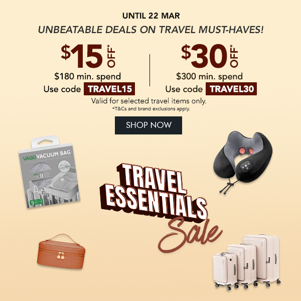 Up to $30 Off travel essentials 