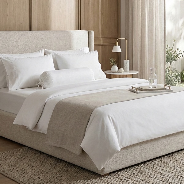 Egyptian Luxury Sateen Fitted Sheet Set Heritage Collection (Classic White)