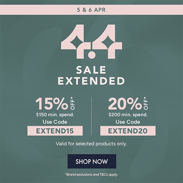  15% OFF $150 min. spend with code EXTEND15 20% OFF $200 min. spend with code EXTEND20