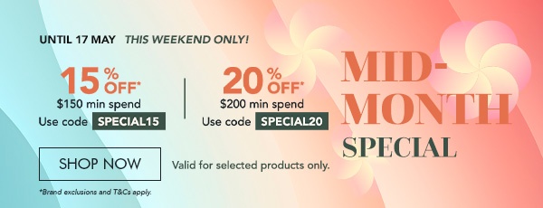 mid month special up to 20% off ends tonight 
