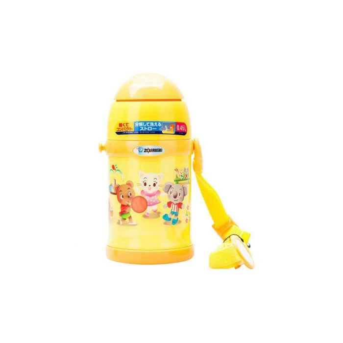 Zojirushi ST-ZEE45 Stainless Steel Vacuum Bottle For Kids With Carry Strap 450ml (Yellow)
