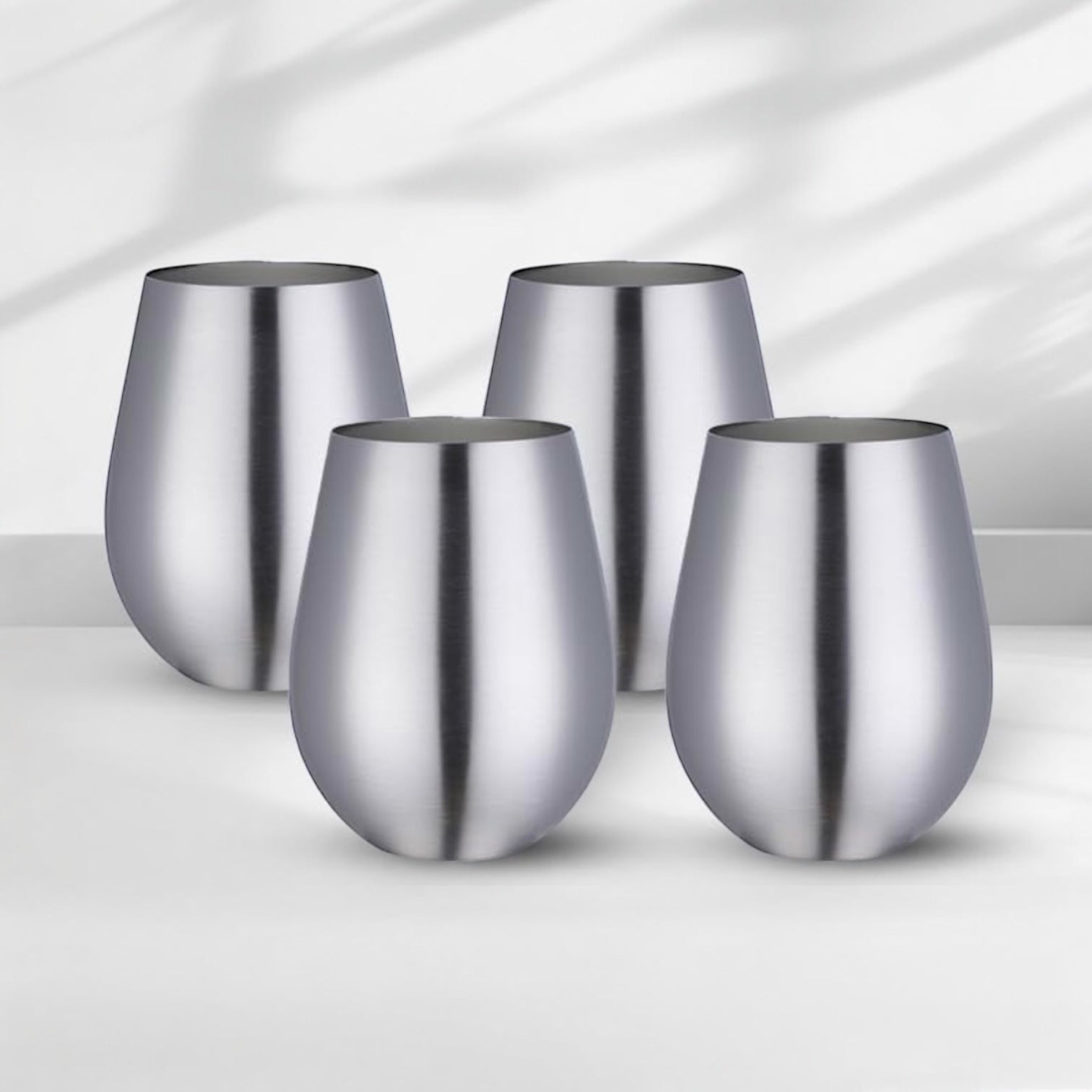 Image of Set x 4 vasos acero inoxidable plateado mate 550ml - Irrompibles