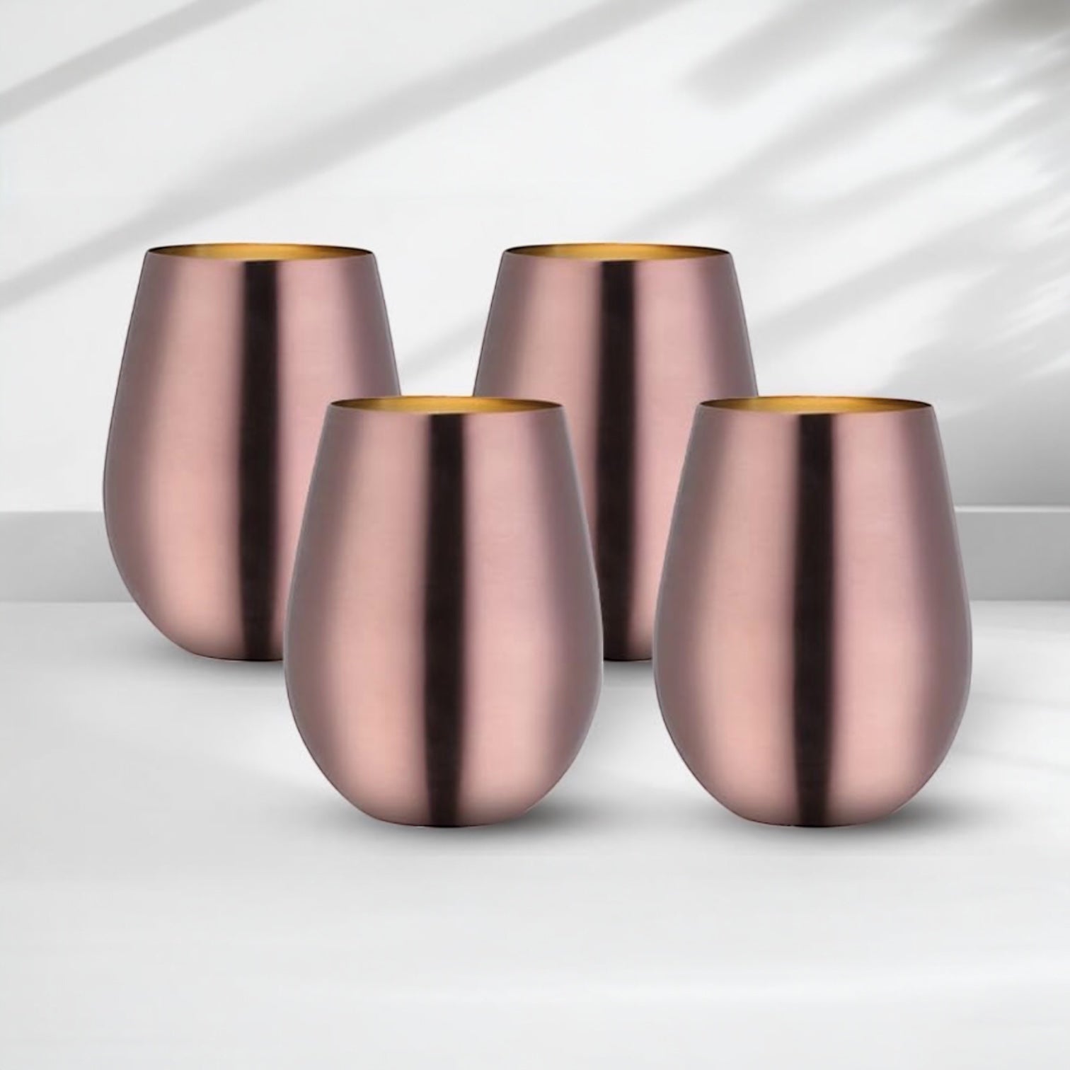 Image of Set x 4 vasos acero inoxidable rose gold mate 550ml - Irrompibles
