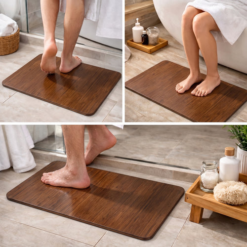 Tapete BathMat con base antideslizante en el baño