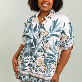 Blommönstrade skjortor för vår och sommar i stor storlek