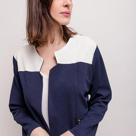 Bicolour Stretch Jacket i Stor Storlek