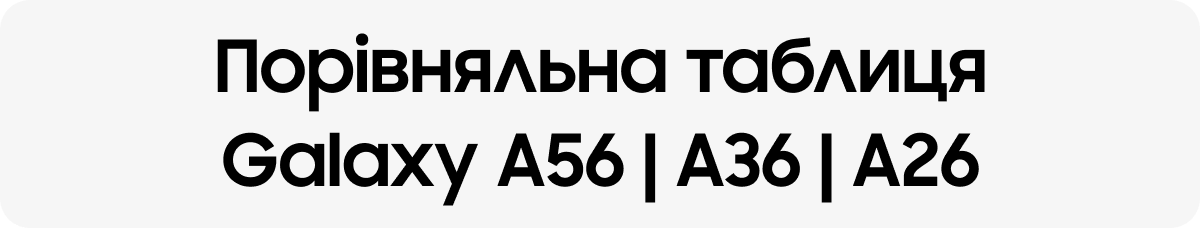 Порівняльна таблиця Galaxy A56 | A36 | A26