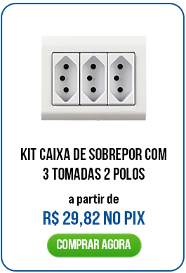 Kit caixa de sobrepor com 3 tomadas 2 polos + terra 20a 250v Lizflex - Tramontina