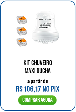 Kit chuveiro maxi ducha 5500w branco 220v + conector 2 polos 41a 450v para condutores ate 6mm com 3 pecas