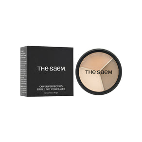 The Saem Cover Perfection Triple Pot Concealer #02 Contour Beige 1pc