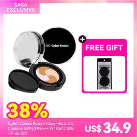 Cyber Colors Bloom Glow Moist CC Cushion SPF50 Pa+++ W/ Refill 30G + Free Gift