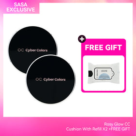 Cyber Colors SPF50 Pa+++ Rosy Glow CC Cushion With Refill 30ML +FREE GIFT