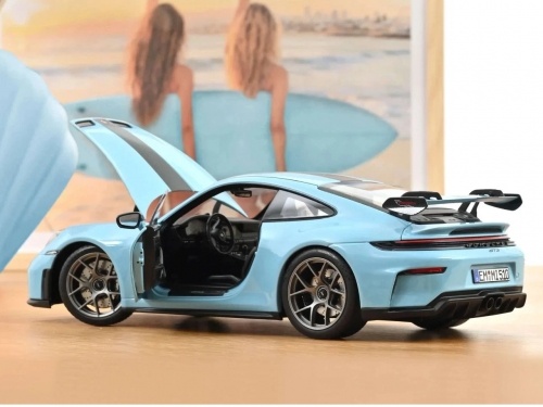 1/18 Porsche 911 GT3 Weissach Pack (992.2) 2025 (голубой) Gulf Blue