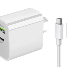 20W Dual Fast Charger with USB-C to USB-C Cable