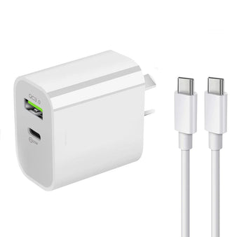 20W Dual Fast Charger with USB-C to USB-C Cable