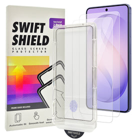 Samsung Galaxy S26 Tempered Glass Screen Protector [2-Pack] with Easy Alignment Frame – Clear, Premium by SwiftShield