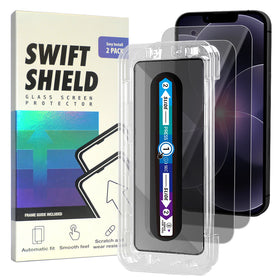 iPhone 17e Tempered Glass Screen Protector [2-Pack] with Easy Alignment Frame – Privacy, Premium by SwiftShield