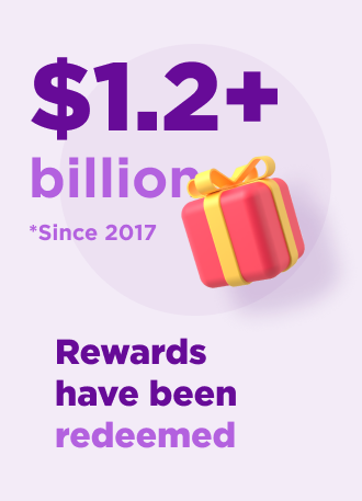 $1.2+ billion *Since 2017 Rewards have been redeemed