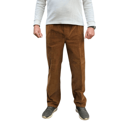 Bløde bukser med elastikkant - Brun