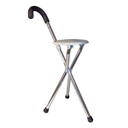 Klapstol-stok med sæde og 3 ben