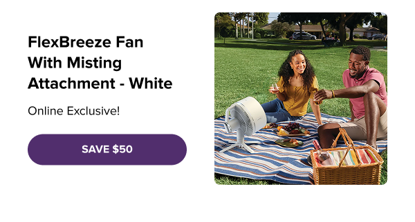 Online Exclusive: FlexBreeze Fan with Misting Attachment - White