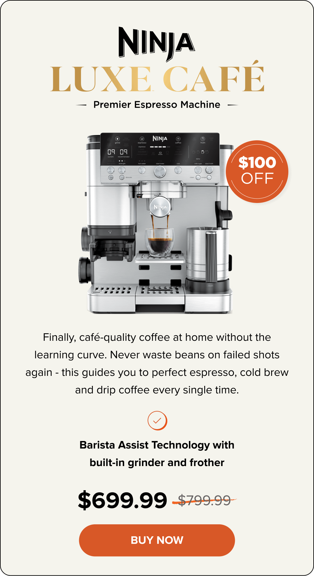 Ninja Luxe Café Premier Espresso Machine. Buy Now