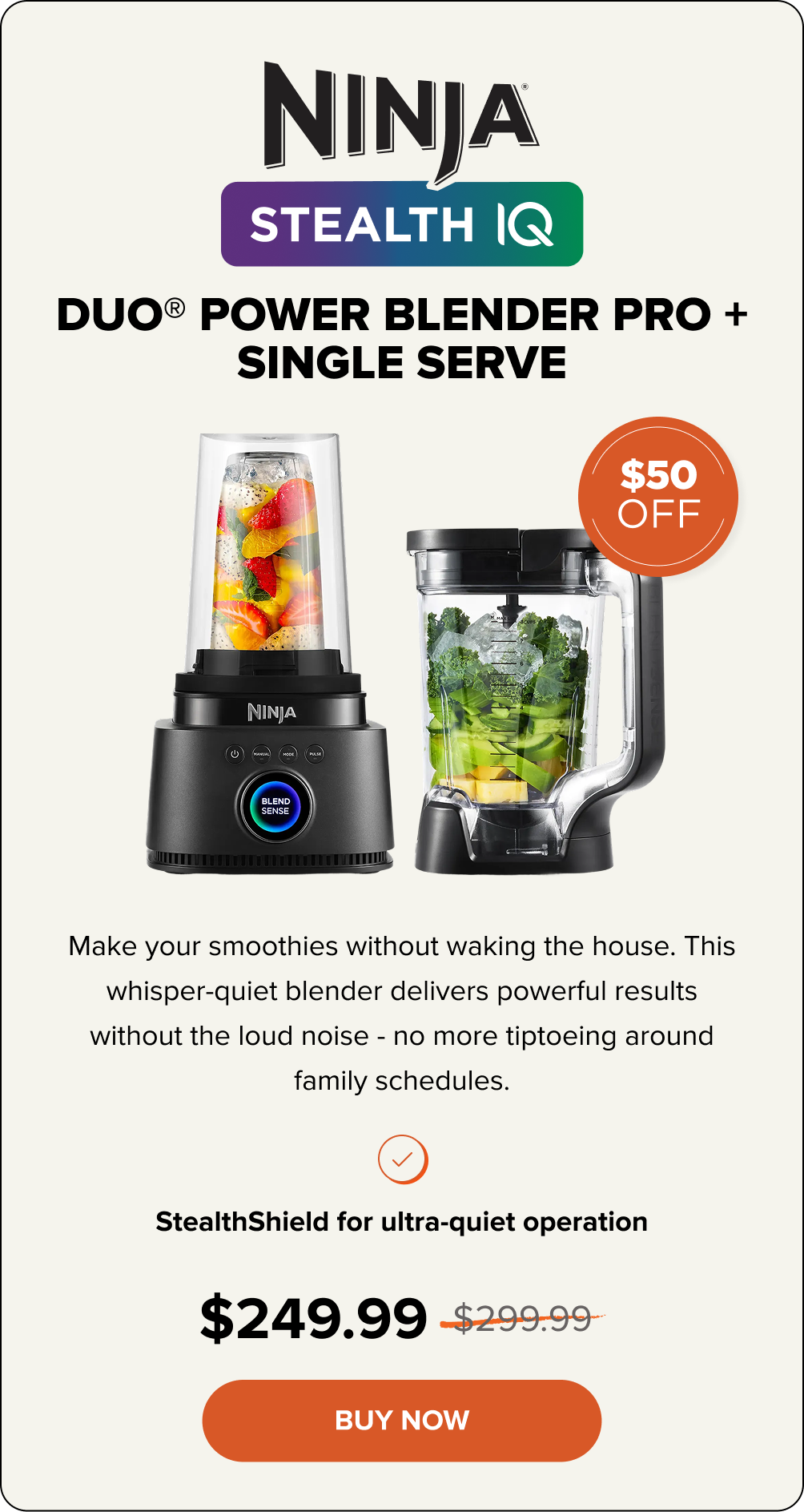 Ninja Stealth IQ Duo Power Blender Pro + Single Serve. Buy Now