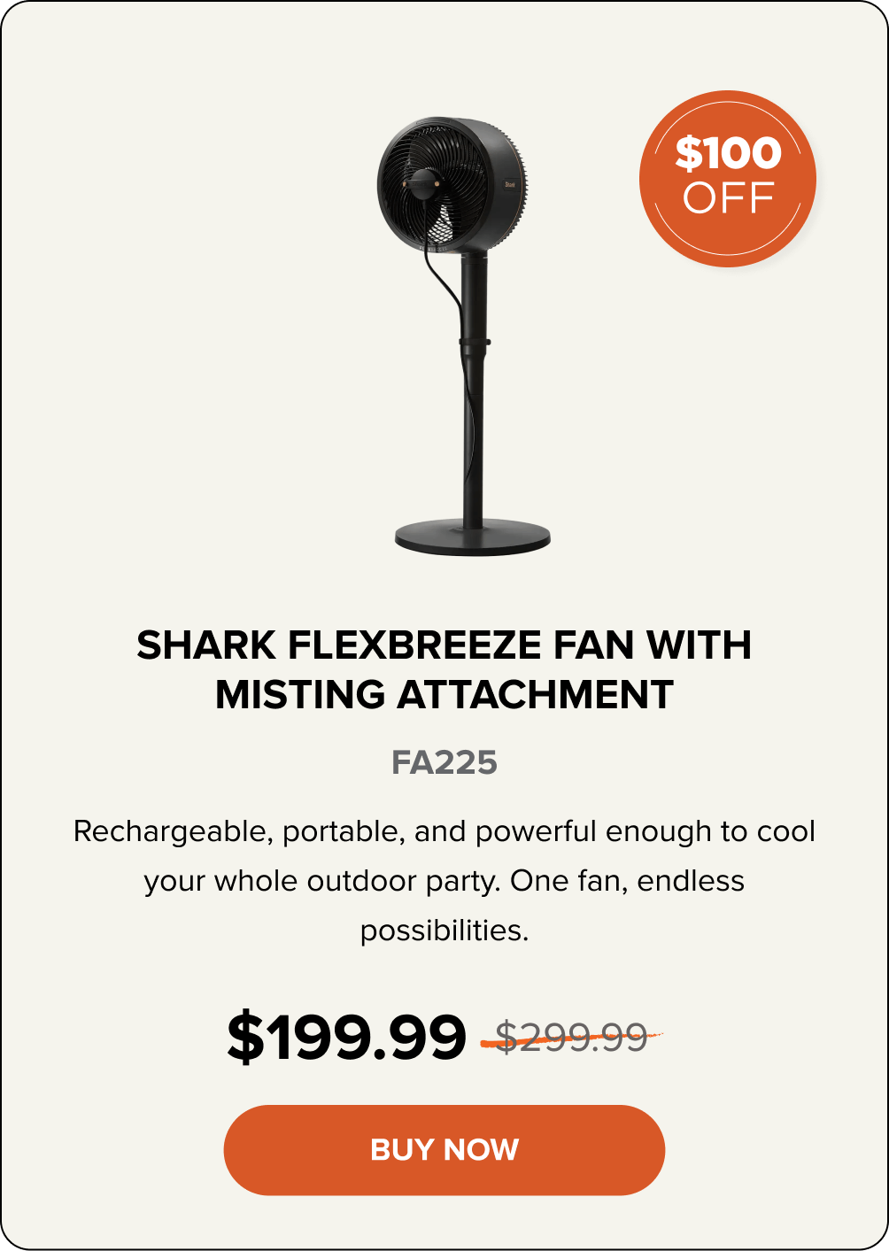 Shark FlexBreeze Fan With Misting Attachment