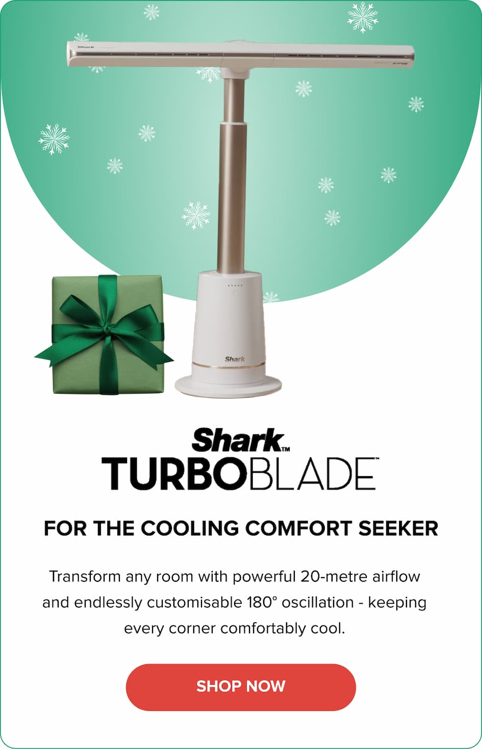 Shark TurboBlade Ultra Powerful Bladeless Tower Fan. SHOP NOW